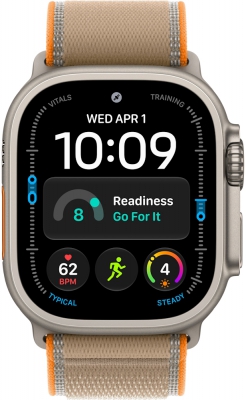 Часы Apple Watch Ultra 4 Cellular, 49 мм, корпус из титана натурального цвета, браслет Trail песочного цвета, размер S/M (MJAJ4)