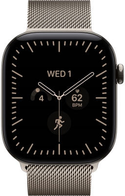Часы Apple Watch Series 12 Cellular, 46 мм, корпус из титана натурального цвета, миланский браслет натурального цвета, размер M/L (MJGQ4)