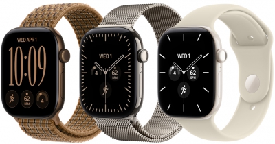 Часы Apple Watch Series 12 Cellular, 46 мм, корпус из титана цвета «сияющее золото», миланский браслет цвета «сияющее золото», размер M/L (MJGV4)
