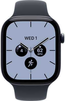 Часы Apple Watch Series 12 Cellular, 46 мм, корпус из керамики цвета «тёмная ночь», спортивный ремешок синего цвета, размер M/L (MJH44)