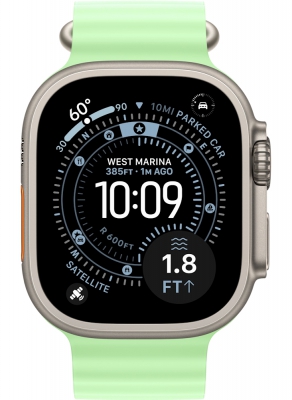 Часы Apple Watch Ultra 3 2025 Cellular, 49 мм, корпус из титана натурального цвета, браслет Alpine чёрного цвета, размер M (MF1V4+MFTF4)
