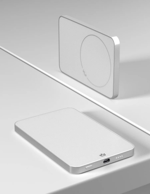 Металлический Внешний аккумулятор VLP Diamond Energy с поддержкой Magsafe  Qi2/SSB 5000mAh/3A/USB-C/CCC (белый)
