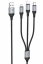 Кабель из нейлоновой оплетки  HOCO X102 3в1 USB to M+L+C 2.4A 1m (черный) купить