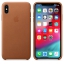 Чехол клип-кейс кожаный Apple Leather Case для iPhone XS Max, золотисто-коричневый цвет (MRWV2ZM/A) цена