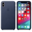 Чехол клип-кейс кожаный Apple Leather Case для iPhone XS Max, тёмно-синий цвет (MRWU2ZM/A) купить