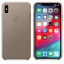 Чехол клип-кейс кожаный Apple Leather Case для iPhone XS Max, платиново-серый цвет (MRWR2ZM/A) цена