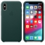Чехол клип-кейс кожаный Apple Leather Case для iPhone XS, цвет «зелёный лес» (MTER2ZM/A) цена