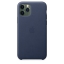 Чехол клип-кейс кожаный Apple Leather Case для iPhone 11 Pro, тёмно-синий цвет (MWYG2ZM/A) цена