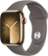 Часы Apple Watch Series 9 Cellular, 41 мм, корпус из нержавеющей стали золотого цвета, спортивный ремешок платиново-серого цвета, размер S/M (MRJ53)