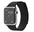 Apple Watch Black Leather Loop Корпус 42 мм, нержавеющая сталь, черный кожаный ремешок (42mm Stainless Steel Case with Black Leather Loop) (MJYP2)