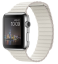 Apple Watch Корпус 42 мм, нержавеющая сталь, кожаный ремешок белого цвета (MMFV2) Размер ремешка M и L
