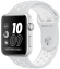 Apple Watch Nike+, Корпус 42 мм из серебристого алюминия, спортивный ремешок Nike цвета «чистая платина/белый», (MQ192)