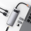 Мультихаб Baseus Metal Gleam Series 6-in-1 Type-C to 3xUSB 3.0/HDMI/USB-C PD/Ethernet (CAHUB-CW0G) Темно-серый