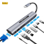 Мульти хаб Gurdini HUB 9 prots (3xUSB 3.0/SD/TF/HDMI/Audio/VGA/PD) Серый