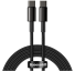 Кабель из износостойкой нейлоновой оплетки Baseus Tungsten Gold Fast Charging Data Cable Type-C - Type-C (CATWJ-01),  100W , 1 метр (черный)