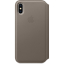 Чехол-книжка кожаный Apple Leather Folio для iPhone X, платиново-серый цвет (MQRY2ZM/A)