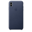 Чехол клип-кейс кожаный Apple Leather Case для iPhone XS Max, тёмно-синий цвет (MRWU2ZM/A)