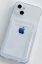 Чехол накладка силиконовый CTI для Apple iPhone 13 (6.1) с защитой объектива камеры и карманом для карт (прозрачный)