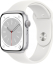 Часы Apple Watch Series 8, 45 мм, корпус из алюминия серебристого цвета, спортивный ремешок белого цвета, размер M/L (MP6Q3)