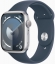 Часы Apple Watch Series 9, 45 мм, корпус из алюминия серебристого цвета, спортивный ремешок цвета «штормовой синий», размер S/M (MR9D3)