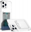 Чехол накладка силиконовый CTI для iPhone 15 Pro Max с защитой объектива камеры и карманом для карт (прозрачный)