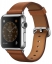 Умные часы Apple Watch, Корпус 38 мм, нержавеющая сталь «серебристая», ремешок коричневого цвета с классической пряжкой(MMF72)