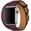 Ремешок Hermès Double Tour из кожи Swift цвета Bordeaux для Apple Watch 38 мм (MQWY2ZM/A)