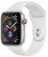 Apple Watch Series 4, 44 мм, корпус из алюминия серебристого цвета, спортивный ремешок белого цвета (MU6A2)