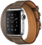 Apple Watch Series 2, Корпус 38 мм из нержавеющей стали, ремешок Double Tour из кожи Swift цвета Étoupe (MNQ52)