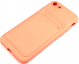 Чехол накладка силиконовый CTI для Apple iPhone 7/8/SE и карманом для карт (розовый)