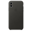 Чехол клип-кейс кожаный Apple Leather Case для iPhone X, угольно-серый цвет (MQTF2ZM/A)
