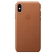 Чехол клип-кейс кожаный Apple Leather Case для iPhone XS, золотисто-коричневый цвет (MRWP2ZM/A)