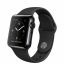 Apple Watch, Корпус 38 мм, нержавеющая сталь «черный космос», ремешок черного цвета (MLCK2)