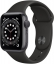 Часы Apple Watch Series 6, 44 мм, корпус из алюминия цвета «серый космос», спортивный ремешок чёрного цвета (M00H3) открытая коробка