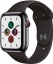 Apple Watch Series 5 Cellular, 44 мм, корпус из нержавеющей стали цвета «черный космос», спортивный ремешок чёрного цвета (MWWK2)