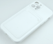 Чехол накладка силиконовый CTI для Apple iPhone 12 Pro (6.1) с защитой объектива камеры и карманом для карт (белый)