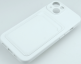 Чехол накладка силиконовый CTI для Apple iPhone 13 (6.1) с защитой объектива камеры и карманом для карт (белый)