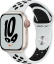 Часы Apple Watch Series 7 Cellular, 45 мм, корпус из алюминия цвета «сияющая звезда», спортивный ремешок Nike цвета «чистая платина/чёрный» (MKJK3)