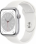 Часы Apple Watch Series 8, 45 мм, корпус из алюминия серебристого цвета, спортивный ремешок белого цвета, размер S/M и M/L (MP6N3)
