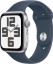 Часы Apple Watch SE 2022, 44 мм, корпус из алюминия серебристого цвета, спортивный ремешок цвета «синий шторм», размер S/M (MREC3)