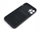 Чехол накладка силиконовый CTI для Apple iPhone 12 Pro (6.1) с защитой объектива камеры и карманом для карт (черный) купить