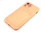 Чехол накладка силиконовый CTI для Apple iPhone 12 Pro (6.1) с защитой объектива камеры и карманом для карт (розовый) Екатеринбург