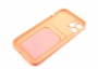 Чехол накладка силиконовый CTI для Apple iPhone 12 Pro Max (6.7) с защитой объектива камеры и карманом для карт (розовый) купить