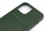 Чехол накладка силиконовый CTI для Apple iPhone 12 Pro Max (6.7) с карманом для карт (зеленый) 