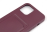 Чехол накладка силиконовый CTI для Apple iPhone 12 Pro Max (6.7) с карманом для карт (бордовый) 