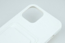 Чехол накладка силиконовый CTI для Apple iPhone 12 Pro Max (6.7) с карманом для карт (белый) купить