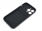 Чехол накладка силиконовый CTI для Apple iPhone 13 Pro (6.1) с защитой объектива камеры и карманом для карт (черный) Екатеринбург