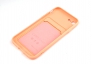 Чехол накладка силиконовый CTI для Apple iPhone 7/8/SE и карманом для карт (розовый) купить