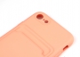 Чехол накладка силиконовый CTI для Apple iPhone 7/8/SE и карманом для карт (розовый) цена