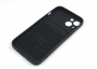 Чехол накладка силиконовый CTI для Apple iPhone 13 (6.1) с защитой объектива камеры и карманом для карт (черный) 